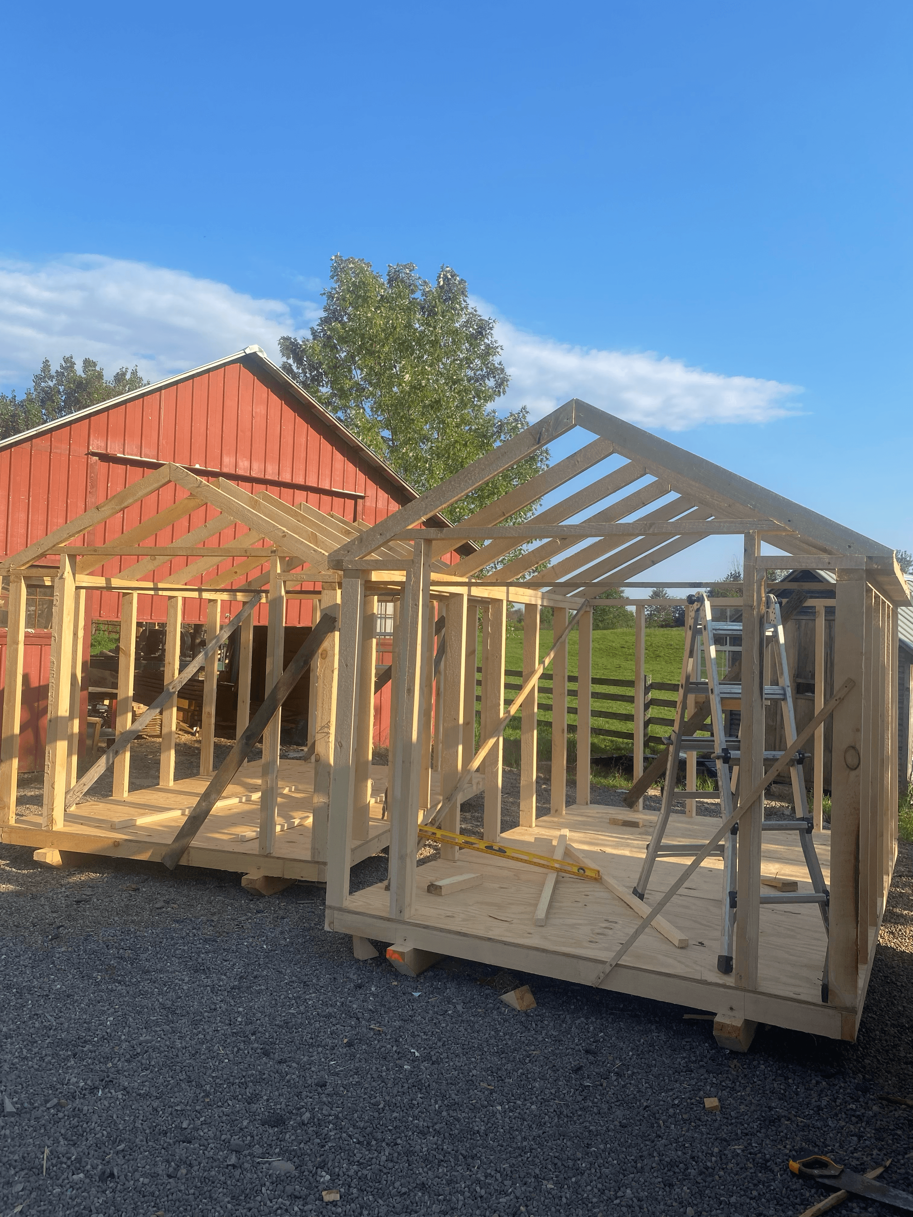 Sheds being handbuilt by Amish craftsmen